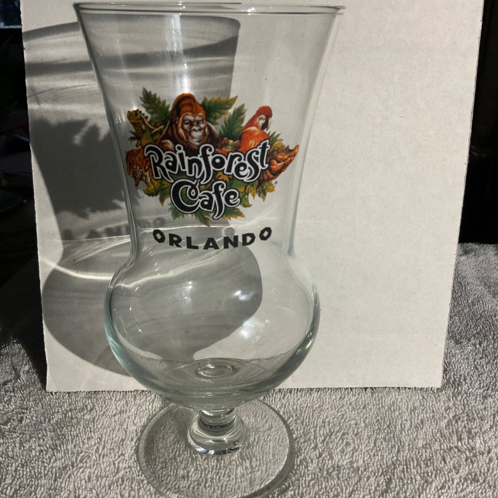 Rainforest Cafe Orlando Hurricane Cocktail Glass 8”